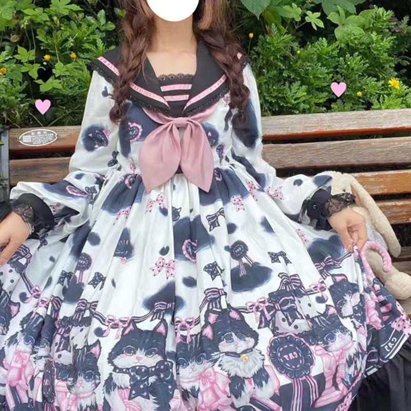 Đầm tay phồng dài kiểu lolita thiết kế ngọt ngào cho nữ váy babydoll