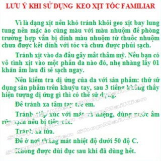 Keo xịt tóc màu Familiar 100ml
