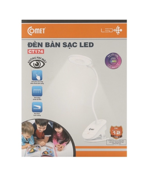 Đèn bàn sạc Led COMET CT174 [HÀNG CHÍNH HÃNG], 3W