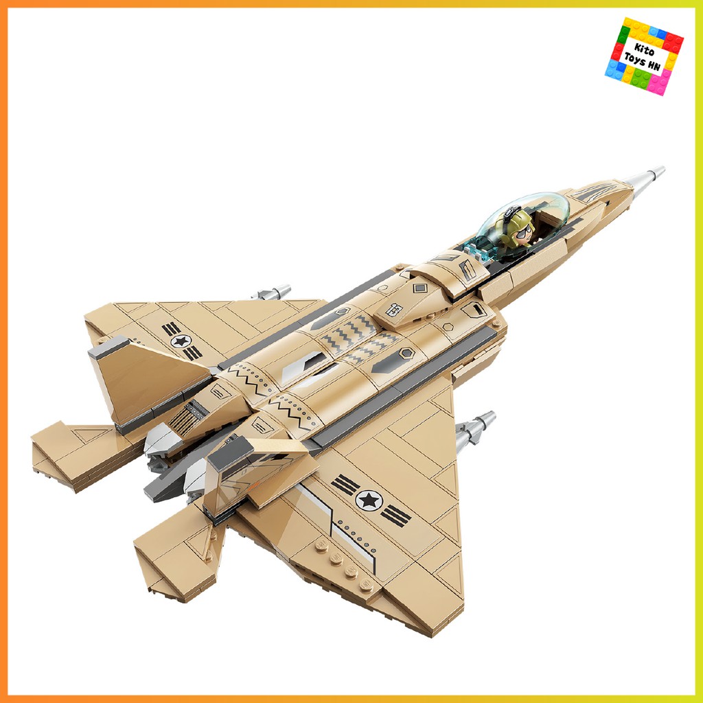 Bộ Đồ Chơi Lego Lắp Ráp Mô Hình Qman 22013 Máy Bay Quân Sự Tiêm Kích 376 Chi Tiết Cho Trẻ Từ 6 Tuổi