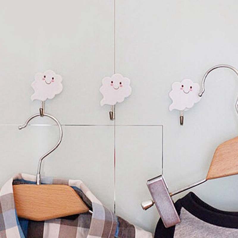 Set 3 móc treo đồ dán tường hình đám mây trắng sáng tạo