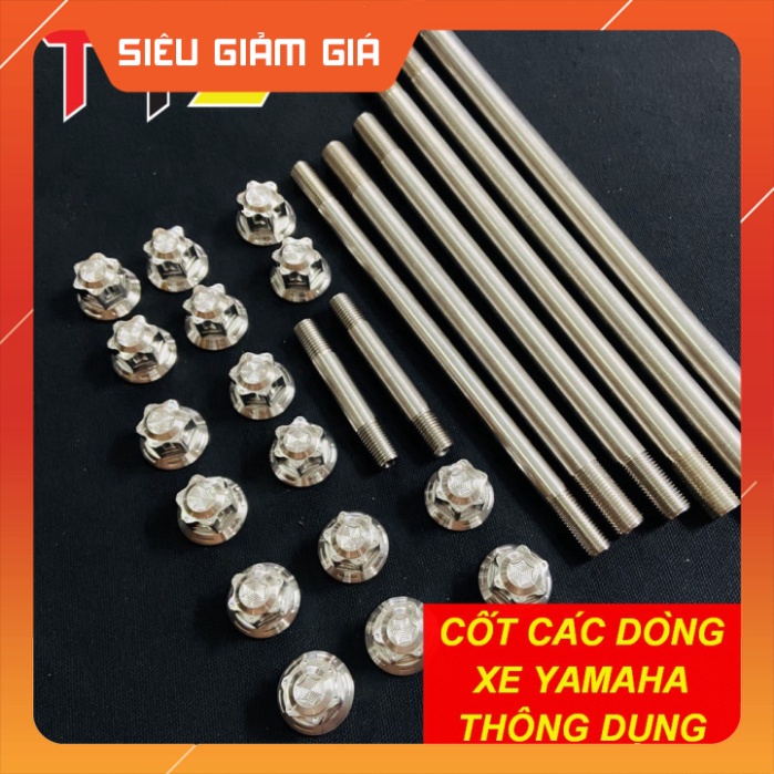 BỘ CỐT TRỤC BÁNH SALAYA KÈM TÁN TRƯỚC SAU CHO CÁC XE YAMAHA ( BAO SÁNG BÓNG TRỌN ĐỜI )