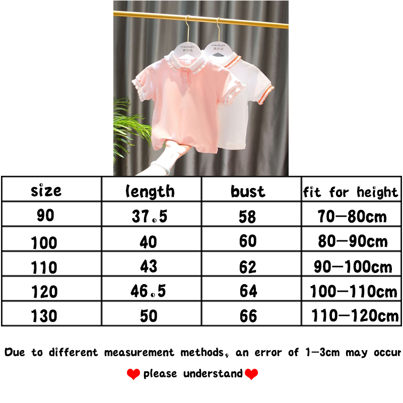 Áo thun polo tay ngắn phong cách mùa hè thời trang xinh xắn cho bé gái