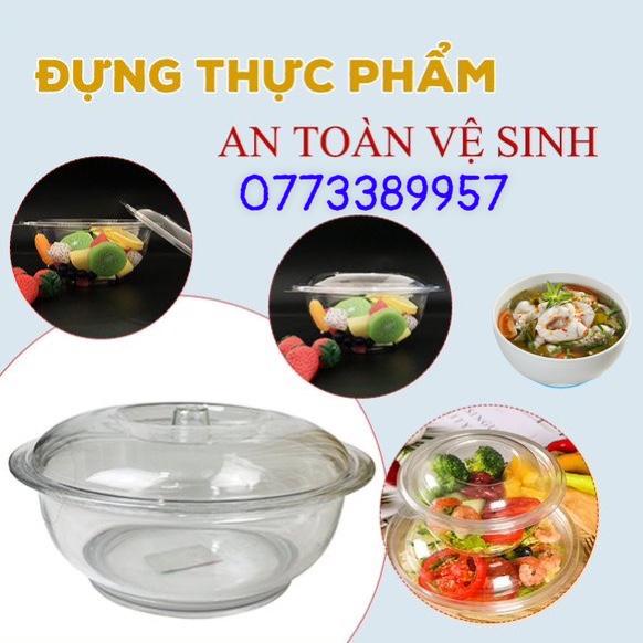 TÔ ÂU TRONG SUỐT CÓ NẮP VIỆT NHẬT 6435-2 BẢO QUẢN THỨC ĂN TRÁI CÂY RAU CỦ