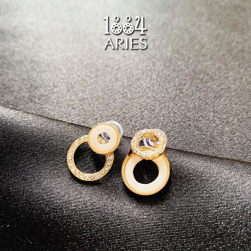 Bông tai đính đá bất đối xứng nữ tính- 1004 ARIES