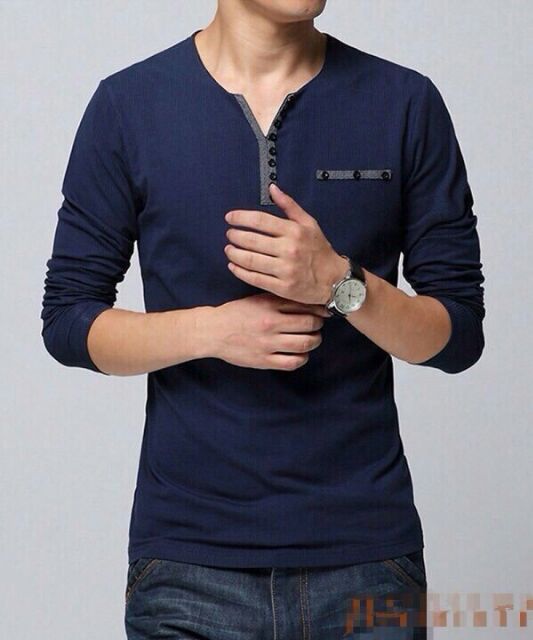 Áo thun nam tay dài cổ viền nút trơn màu vải đẹp mát tigershop Tgs077 | BigBuy360 - bigbuy360.vn