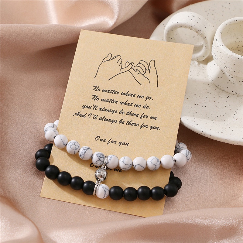 Set 2 Vòng Tay Mặt Nam Châm Cho Cặp Đôi