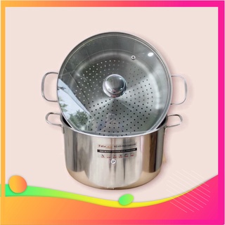 Nồi xửng hấp Fata Cook inox,hấp bánh bao,gà,cá,xôi đường kính 28cm sử dụng mọi loại bếp thanhquang1771