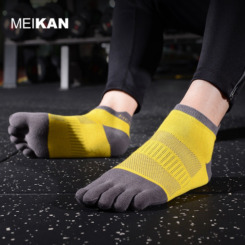 1 Đôi Vớ Thể Thao Hở Ngón Bằng Vải cotton Thoáng Khí Thấm Hút Mồ Hôi Cho Nam