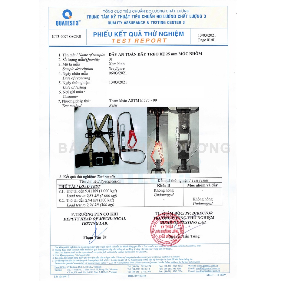 Dây đai an toàn bán thân 1 móc nhôm có giảm xóc BT03, Dây bảo hộ lao động Nhật Dương trèo leo làm việc trên cao