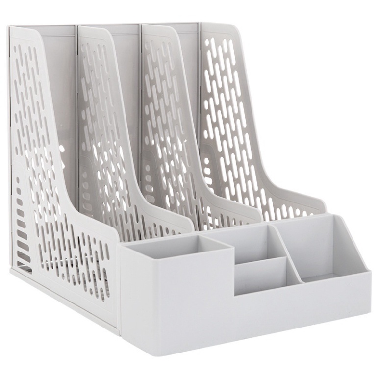 Giá đựng tài liệu 3 ngăn kèm khay để bút văn phòng