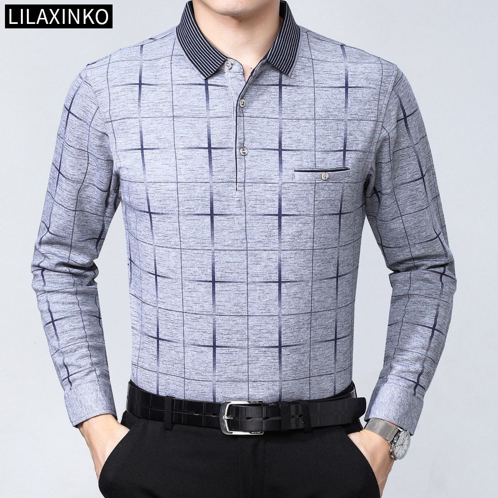 Áo Thun Polo Cotton Tay Dài Kẻ Sọc 3 Màu Thời Trang Thu Đông Cho Nam