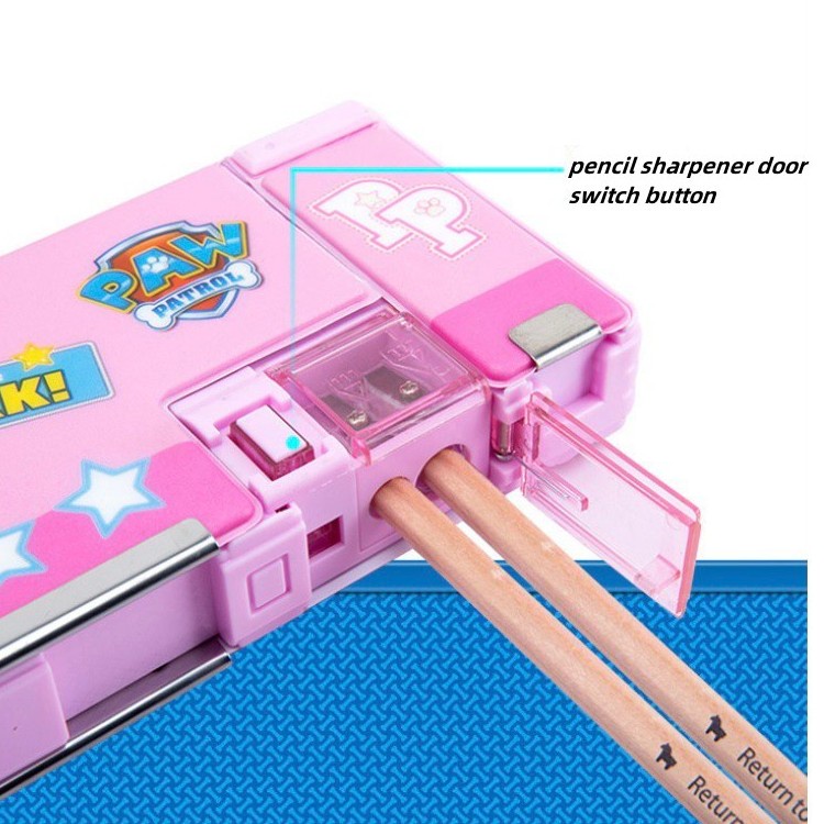 Túi Đựng Bút 2 Ngăn Đa Năng Hình Chú Chó Hoạt Hình Dễ Thương Có Đồ Gọt Cho Học Sinh