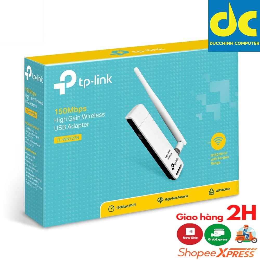 USB Thu Wi-Fi Tp-Link TL-WN722N Chuẩn N Tốc Độ 150Mbps