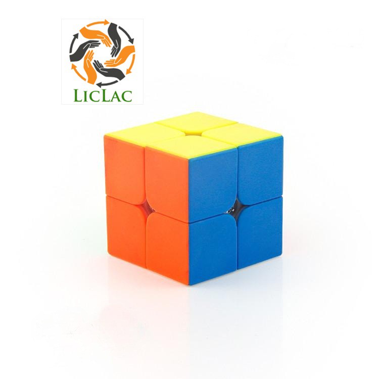 Đồ chơi Rubik 2x2 cho bé tập chơi rèn luyện tư duy, Đồ chơi giải trí Rubik 2 tầng loại Không Viền Cao Cấp - LICLAC