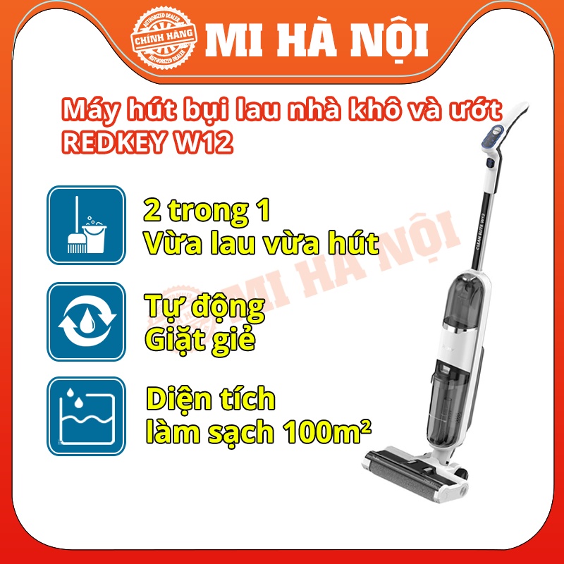 [Mã ELHA10 giảm 6% đơn 5TR] Máy hút bụi khô và ướt 3 Trong 1 REDKEY W12 Tự động giặt giẻ BẢN QUỐC TẾ