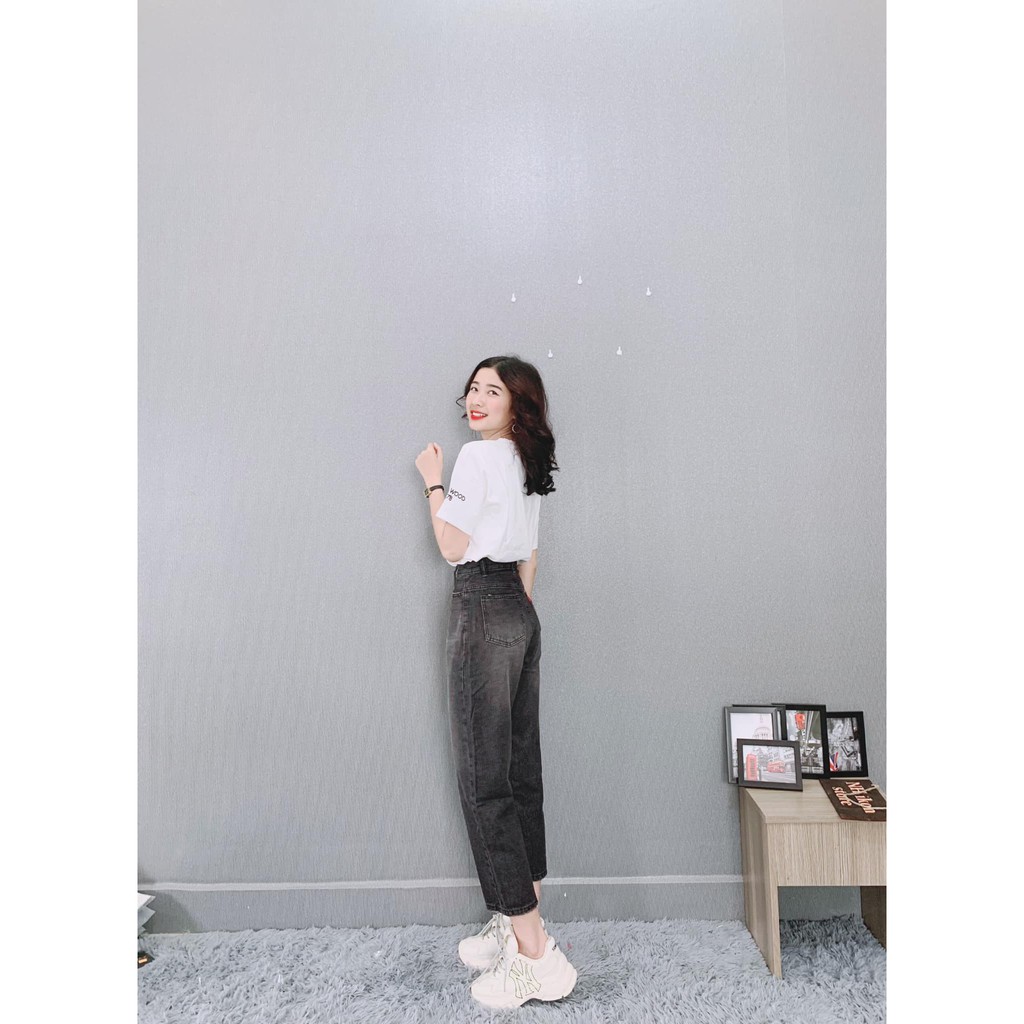 QUẦN BAGGY NỮ LƯNG CAO ỐNG SUÔNG , JEAN CO GIÃN MẶC THOẢI MÁI. FROM CHUẨN (BGJR)