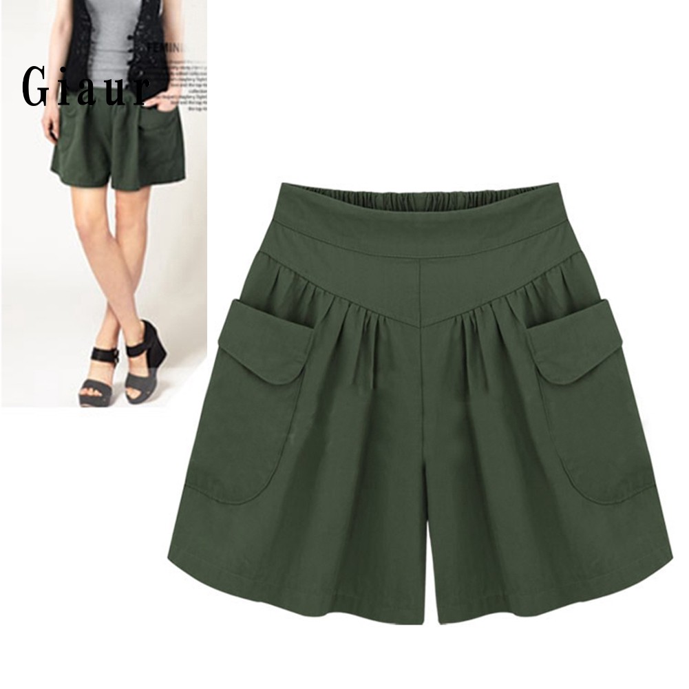 Quần short nữ lưng thun ống rộng size lớn