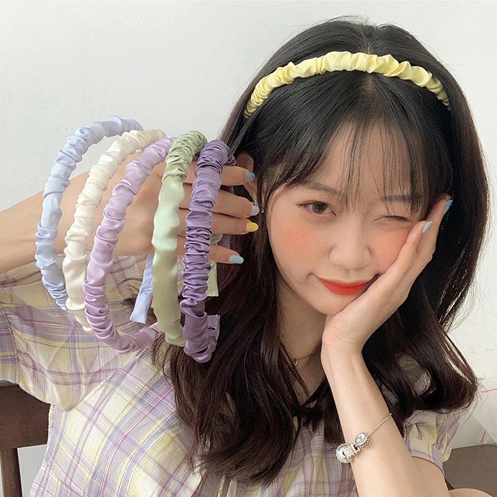 Băng Đô Vải Satin Màu Kẹo Thời Trang Cho Nữ