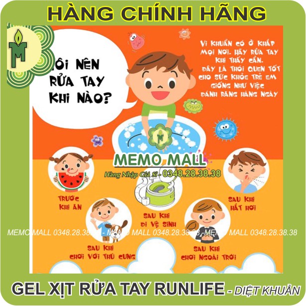 GEL RỬA TAY RUNLIFE diệt khuẩn và phòng ngừa dịch bệnh