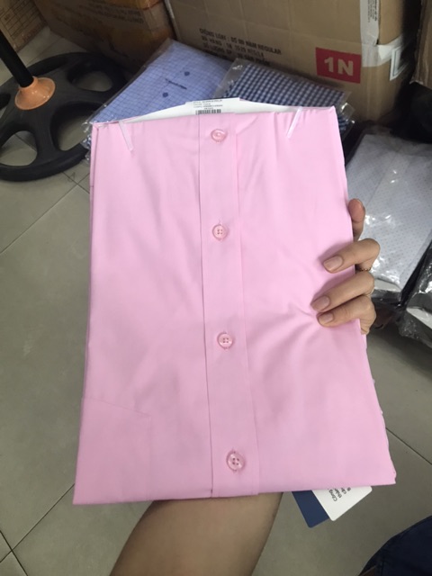 Áo sơ Mi Việt Tiến màu Hồng vải Tre chống nhăn