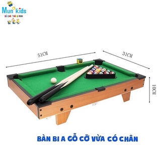 Bàn bi a mini gỗ cỡ lớn nhất 5110 cm, bh 12 tháng, nỉ cao cấp,bàn bida trẻ em, đầy đủ phụ kiện - munkids