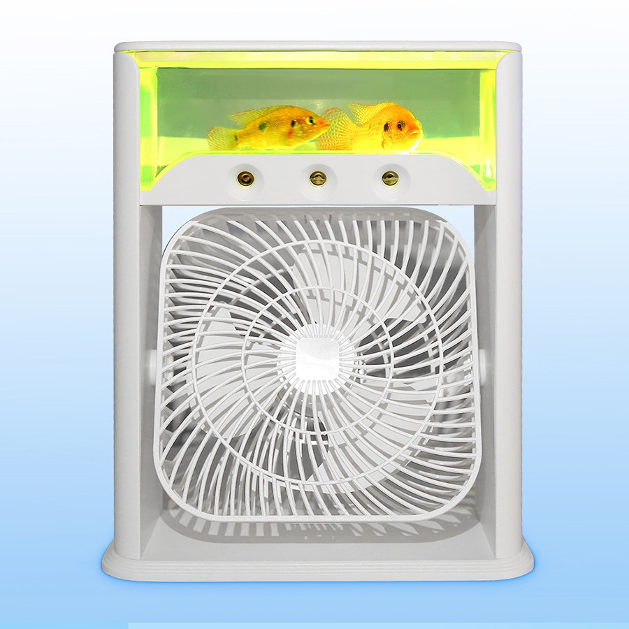 Quạt phun sương để bàn, quạt điều hòa mini cao cấp 3 tốc độ gió tích hợp đèn LED nhiều màu dung tích 680ml