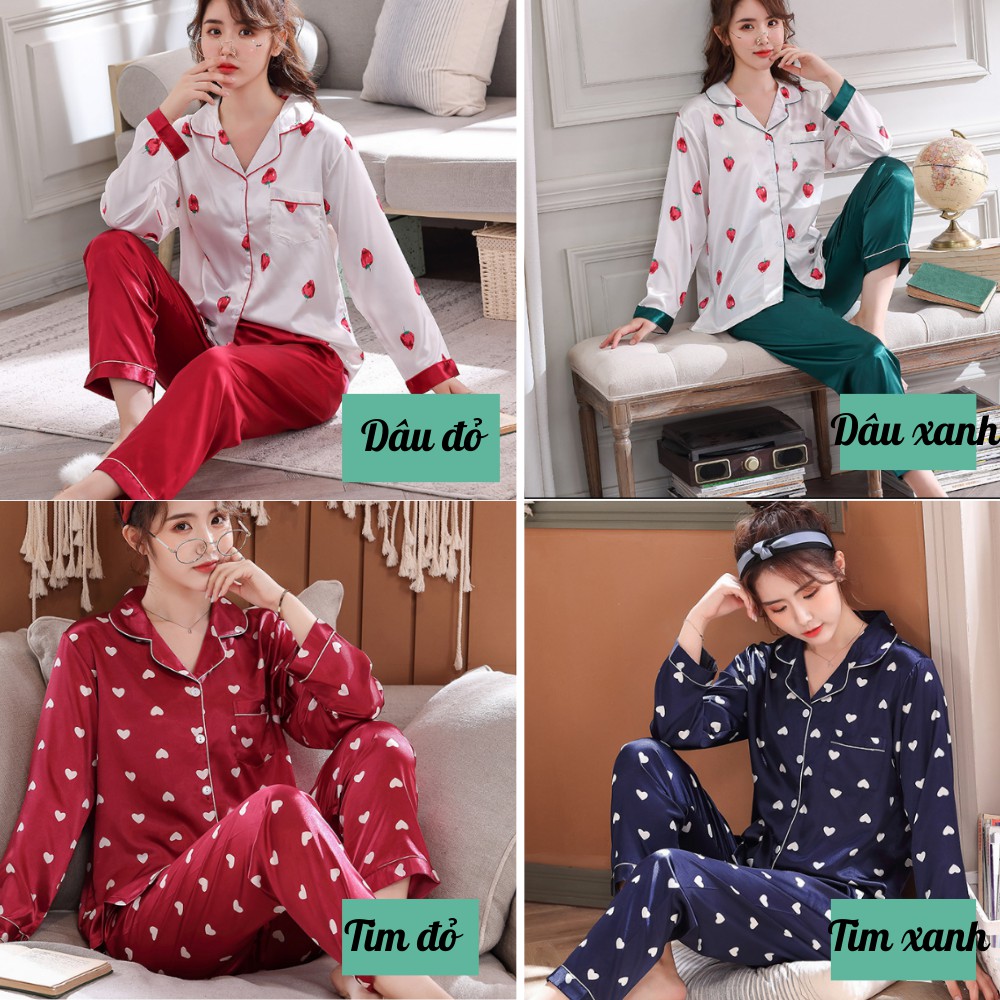 [Hàng loại 1] Đồ Ngủ Pijama Nữ Lụa Dài Chất Satin Đẹp (Ảnh + Video thật)