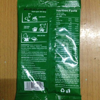 Bột cốt dừa hòa tan Sanca, gói 50g