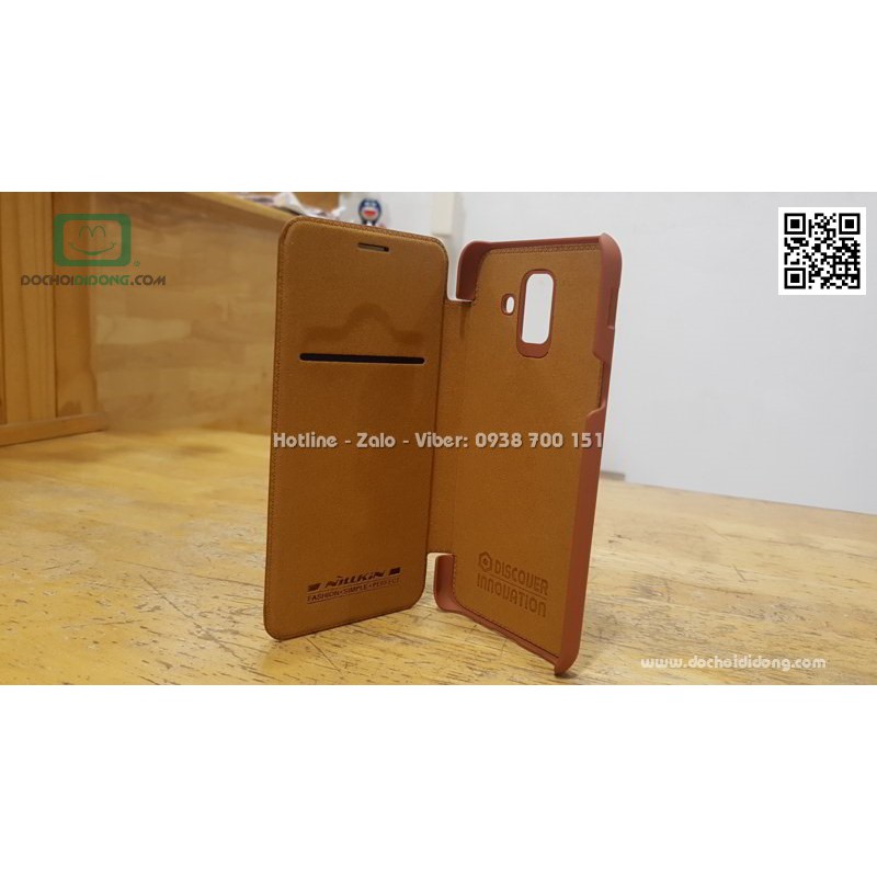 Bao da Samsung A6 2018 Nillkin Qin