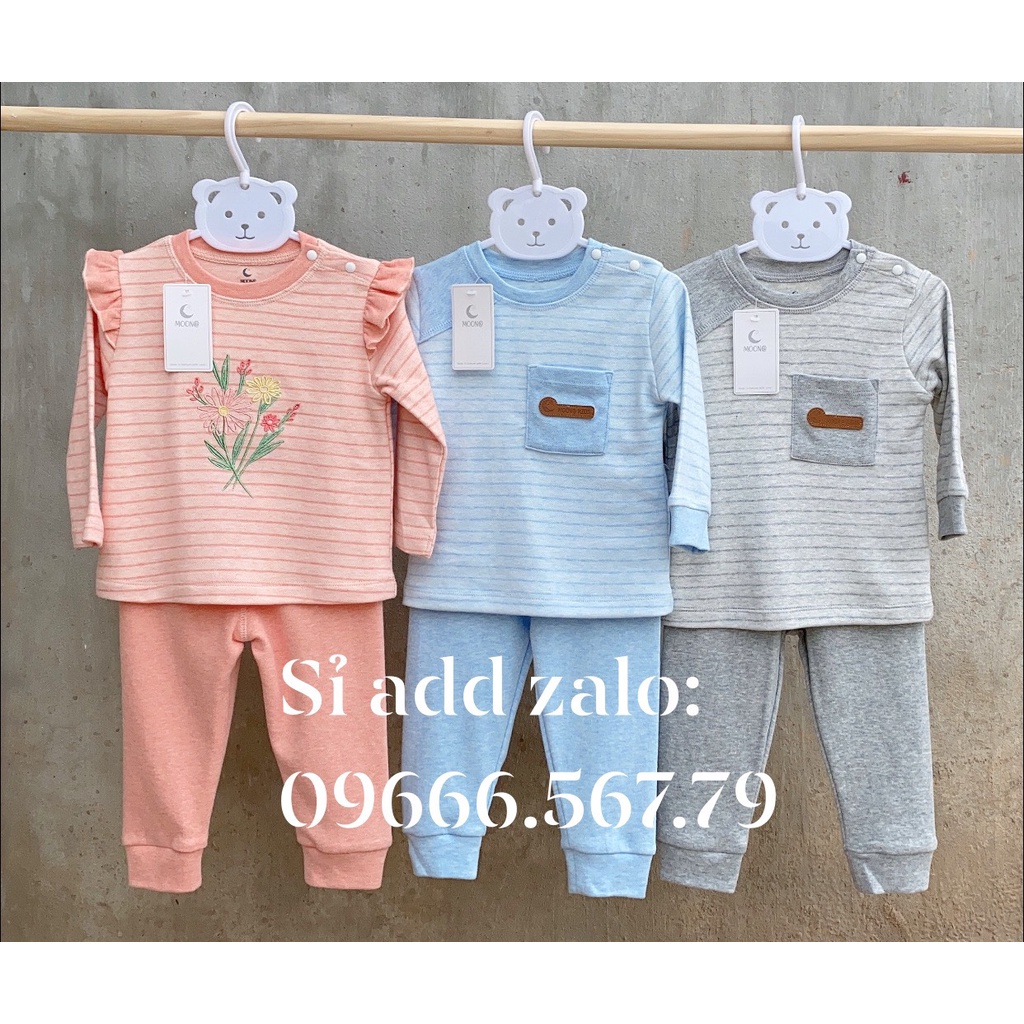 Bộ Dài Hãng MOON Chất Cotton Nhung Dày Dặn, Mịn, Mềm Cho Bé Trai Bé Gái