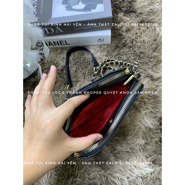 Túi hobo mini trần trám đeo chéo bản 2 dây xích thời trang( cam hết hàng đẹp chuẩn ) ảnh thật cuối TA233