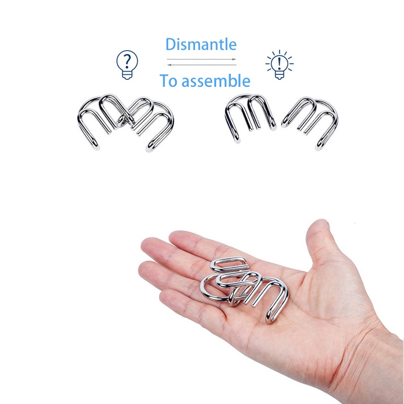 Set 8 Vòng Khóa Kim Loại Kiểm Tra IQ Rèn Luyện Trí Não Đồ Chơi Giáo Dục Sớm Cho Bé