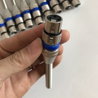 Combo 10 jack canon cái viền xanh có lò xo