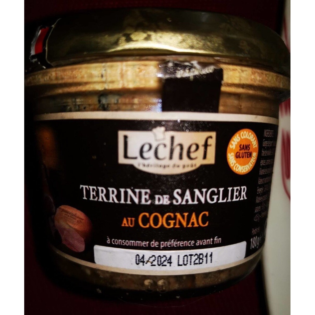 Pate Hỗn Hợp Gan Gà Thịt Heo Lechef 180g Nhập Khẩu -Terrine de Sanglier au C0gnac