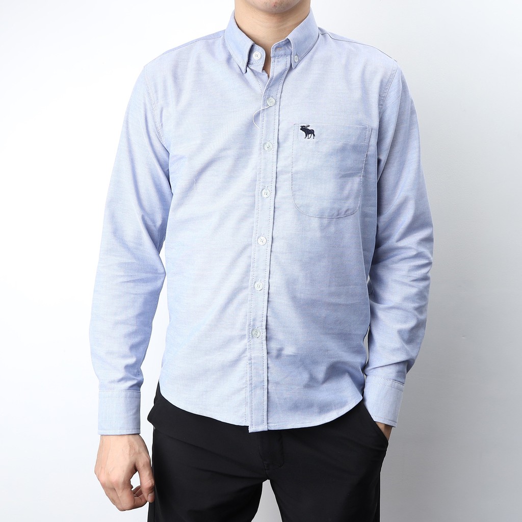 Áo sơ mi nam dài tay AB cao cấp màu XANH BIỂN vải Oxford The Men Show