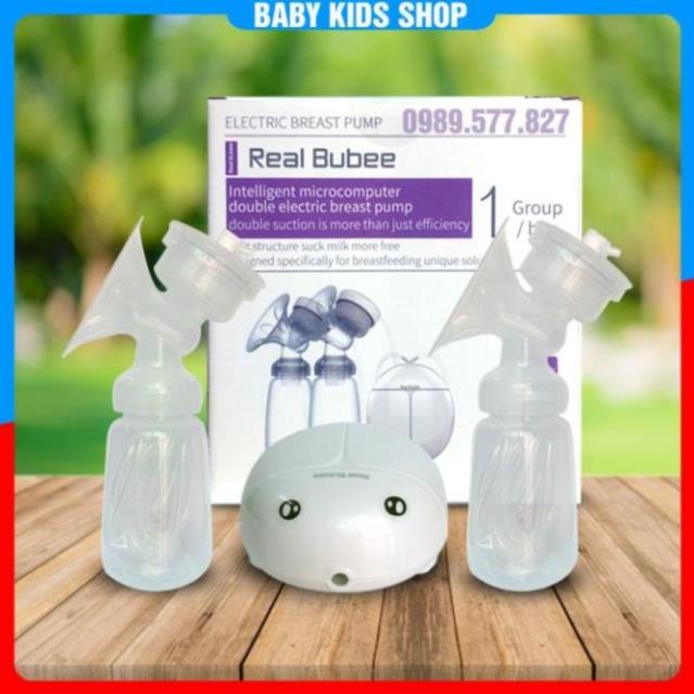 Máy hút sữa điện đôi Real bubee tặng kèm máy hâm sữa cao cấp