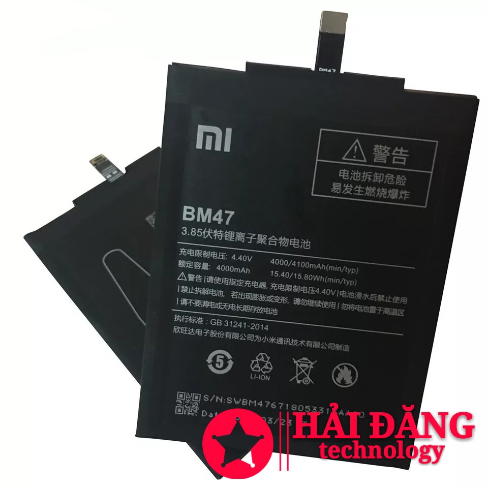 Pin Xiaomi Redmi 3 Redmi 3S Redmi 3X Redmi 4X BM47 - Tặng Seal Dán Pin