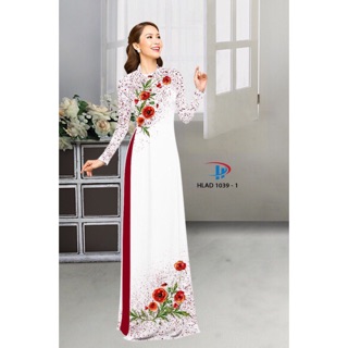 Vải áo dài hoa anh túc