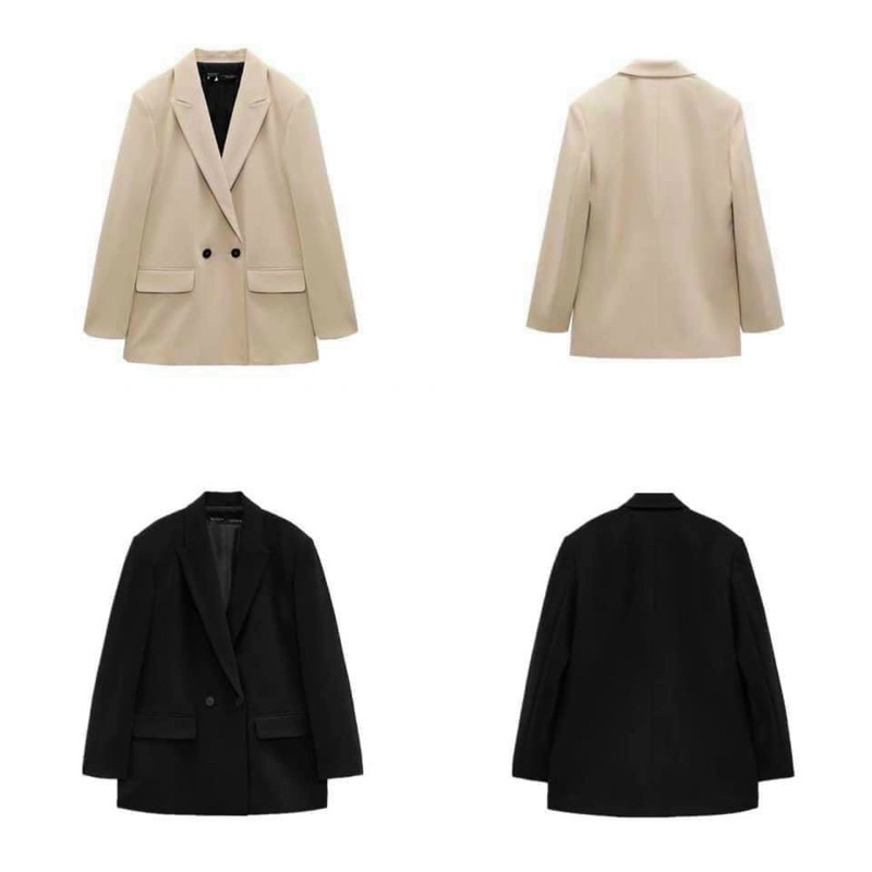 áo khoác blazer 2 màu đen và be cho nữ | WebRaoVat - webraovat.net.vn