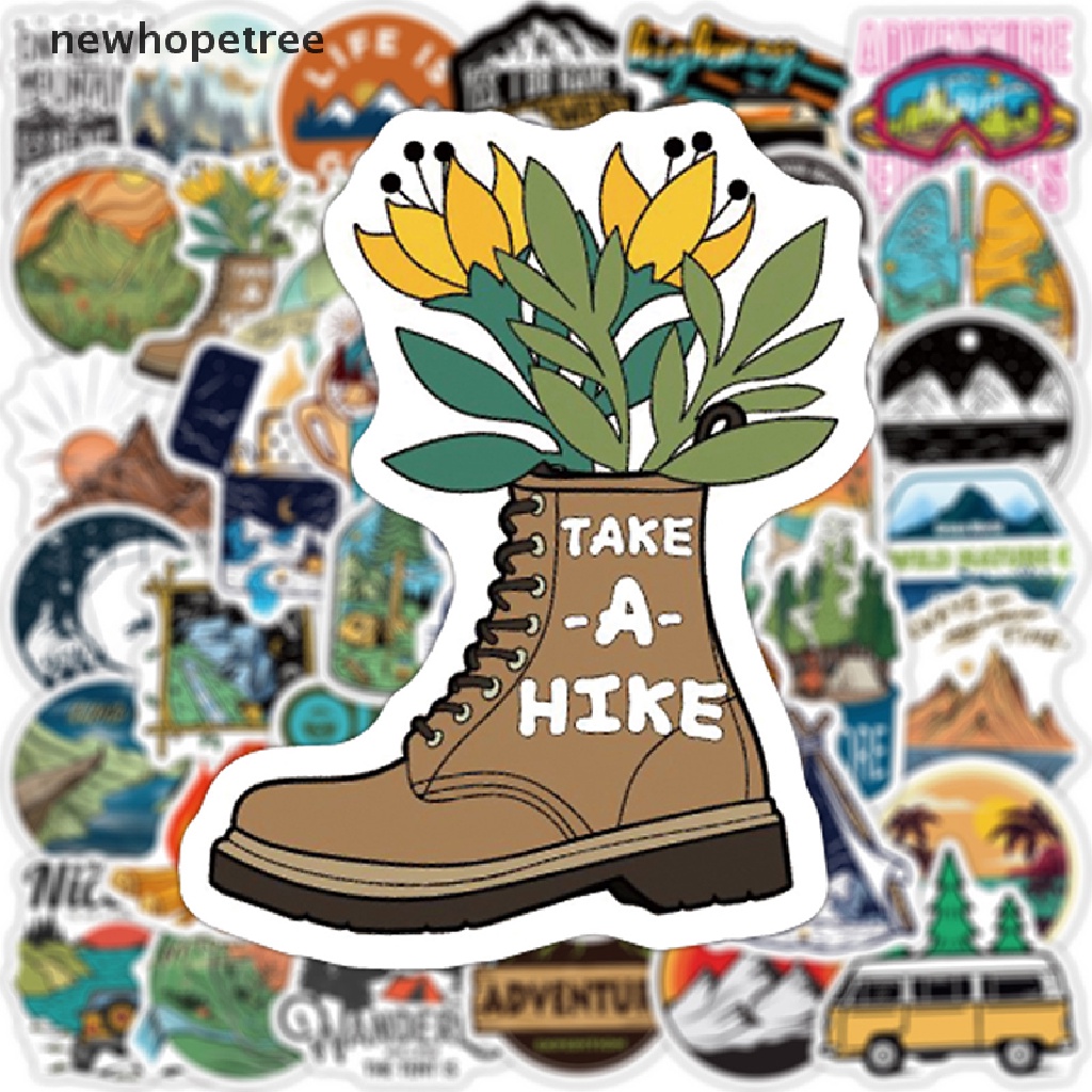 Set 50 Miếng Dán Trang Trí Họa Tiết Phong Cảnh Độc Đáo