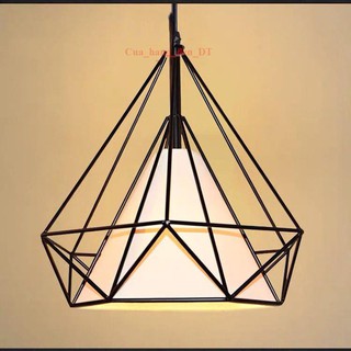 Đèn thả, đèn thả trần trang trí bàn ăn phòng khách hình kim cương loại to 38cm