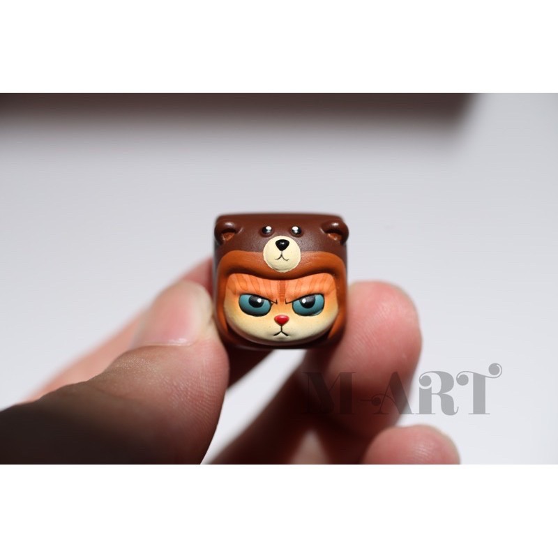 Keycap - Nút Bàn Phím Gaming - Nút Bàn Phím Cơ Mặt Mèo Hờn Dỗi  - Gấu Nâu - KC013