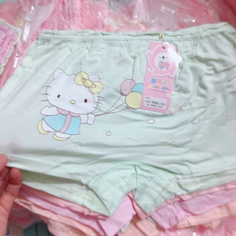 Quần chíp đùi bé gái họa tiết KITTY dễ thương, quần trẻ em cotton 100% mềm mại thoải mái