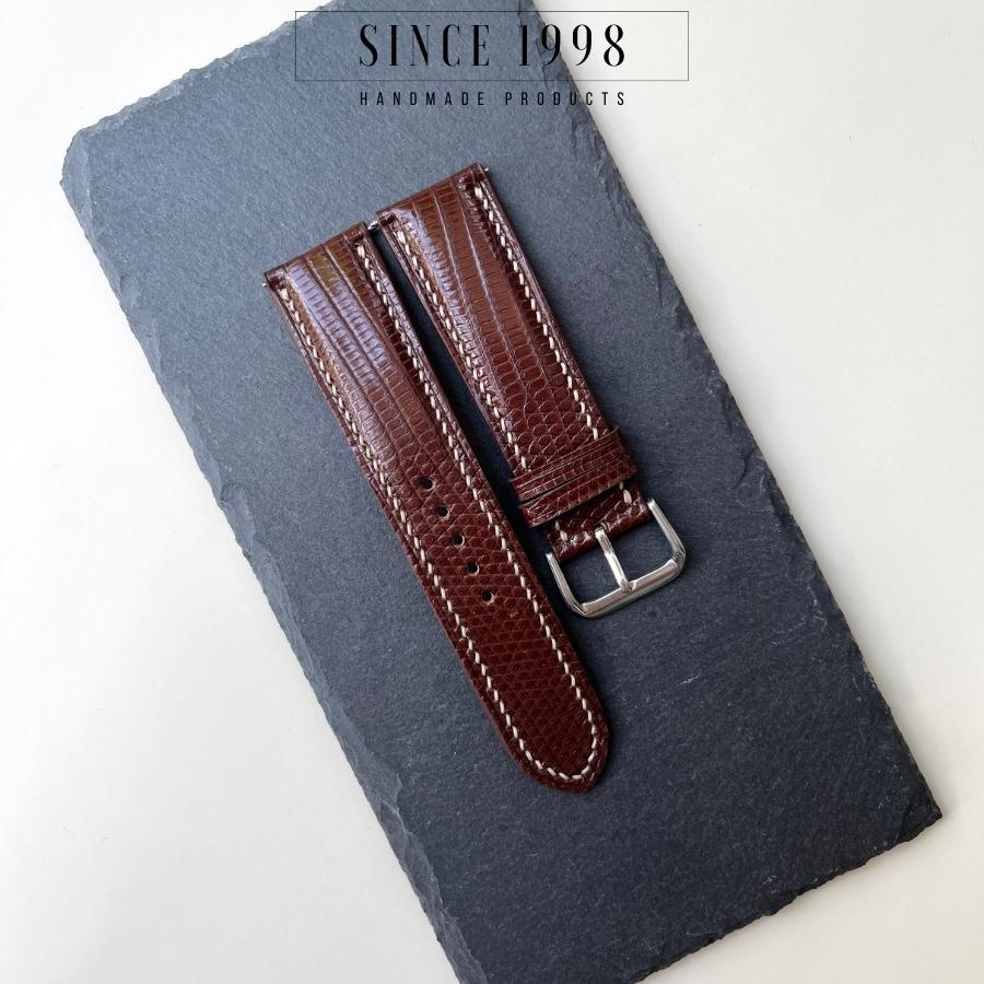 Dây Da Đồng Hồ Nam Kỳ Đà 20mm 22mm, Da Thật, Handmade, Chống Nước, Chính Hãng, Bảo Hành 12 Tháng