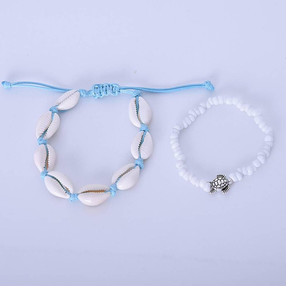 2 Lắc chân xỏ vỏ sò phong cách Bohemian thời trang đi biển cho nữ