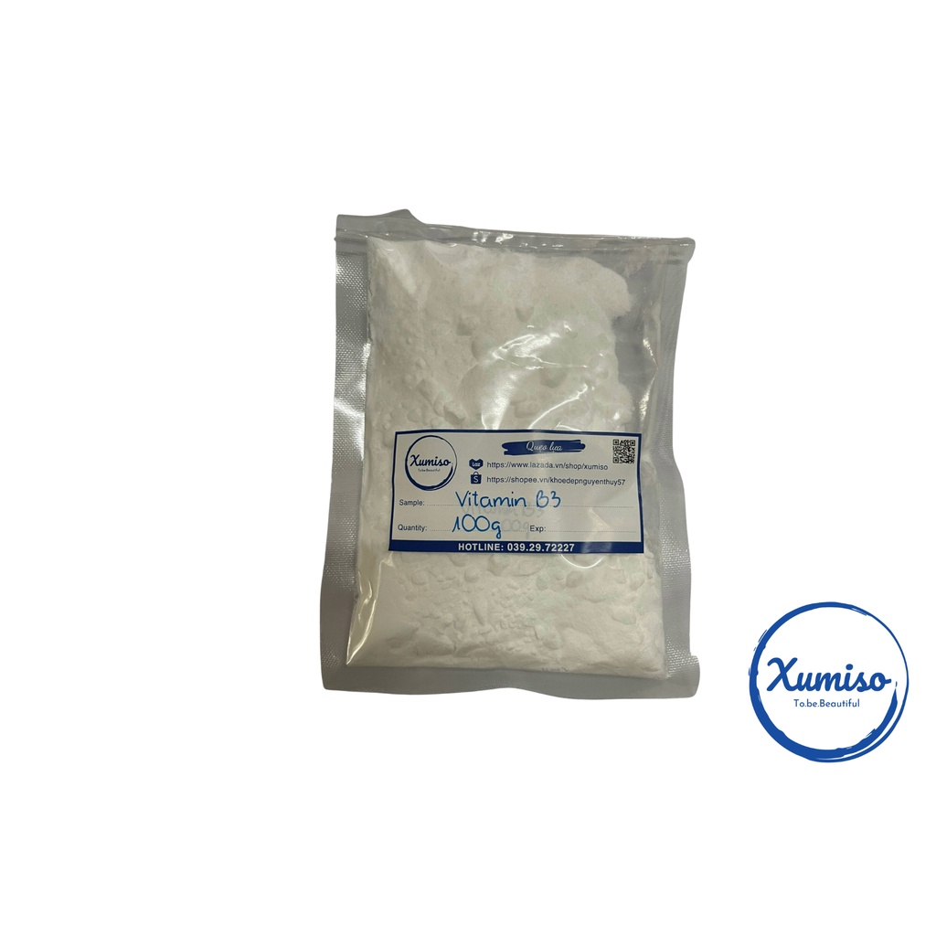 Vitamin B3 - Chất làm trắng - nguyên lệu mỹ phẩm - 10G/100G