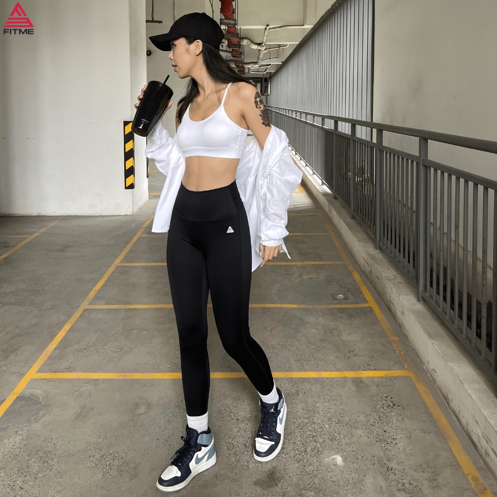 Quần tập gym yoga legging nữ cạp cao Fitme Zeta vải 2 lớp nâng v3 tôn dáng cao cấp QDZT