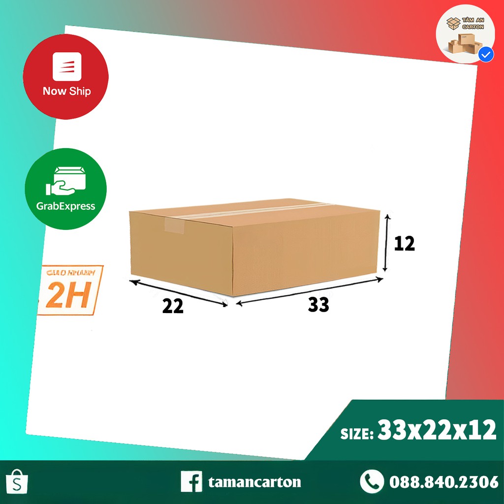 Hộp carton 33x22x12