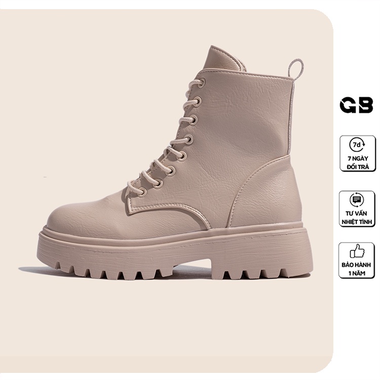 Giày Bốt Nữ Giày BOM Cổ Cao Kéo Khóa Da Nhám Cao Gót Màu Đen Trắng Thời Trang Hot Trend Mới Nhất giayBOM GB Boots B1635